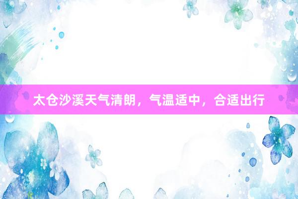 太仓沙溪天气清朗，气温适中，合适出行