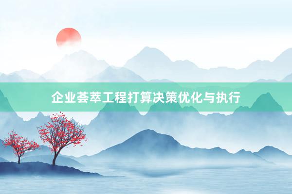 企业荟萃工程打算决策优化与执行